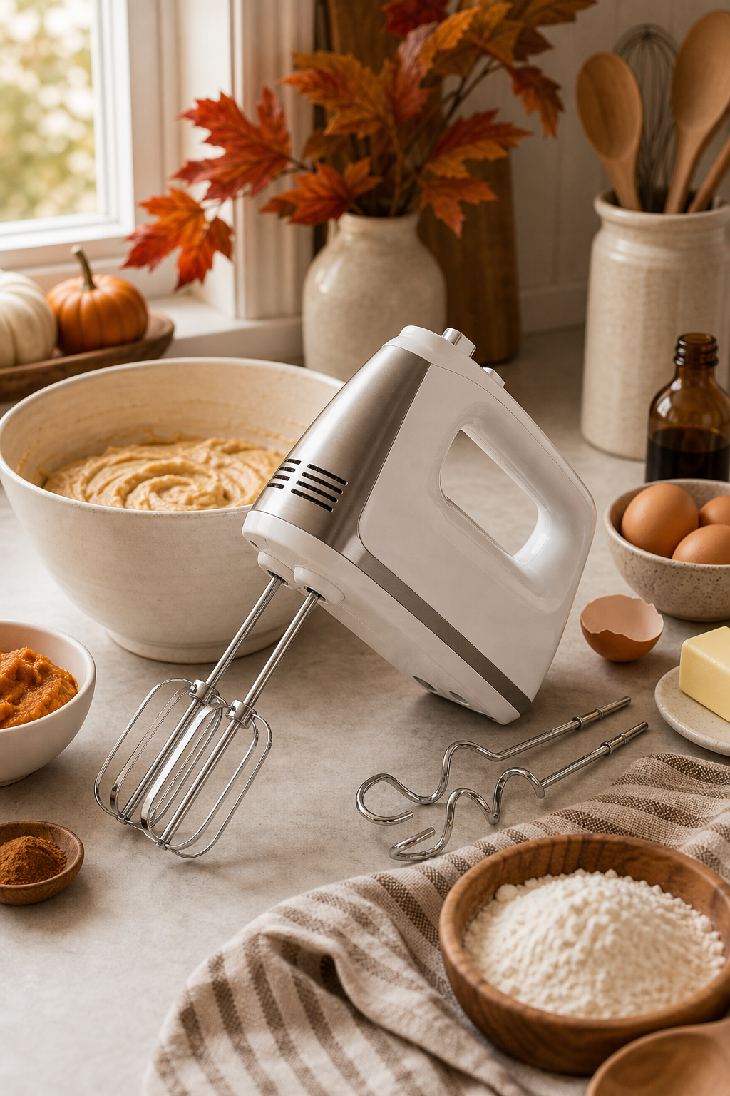 Hand mixer for quick fall baking